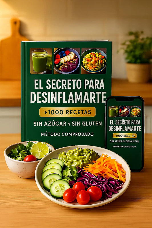 El Secreto Para Desinflamarte: +1000 recetas sin azúcar ni gluten + 11 Regalos 🎁!